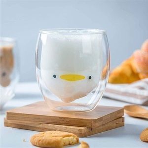 Hwagui double wall duck glass cup